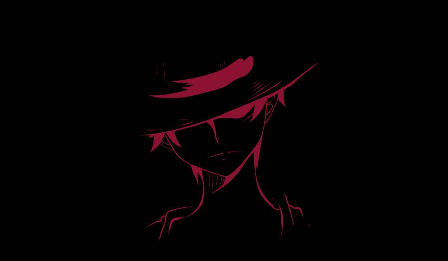 Luffy Black Backdrop With Red Stencil Wallpaper