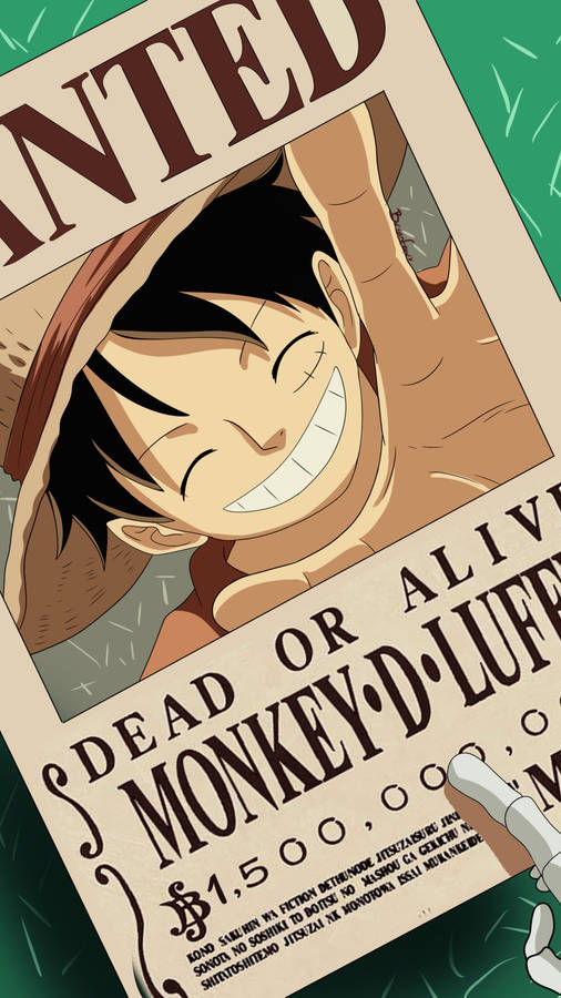 Luffy Smile Wanted Poster Wallpaper