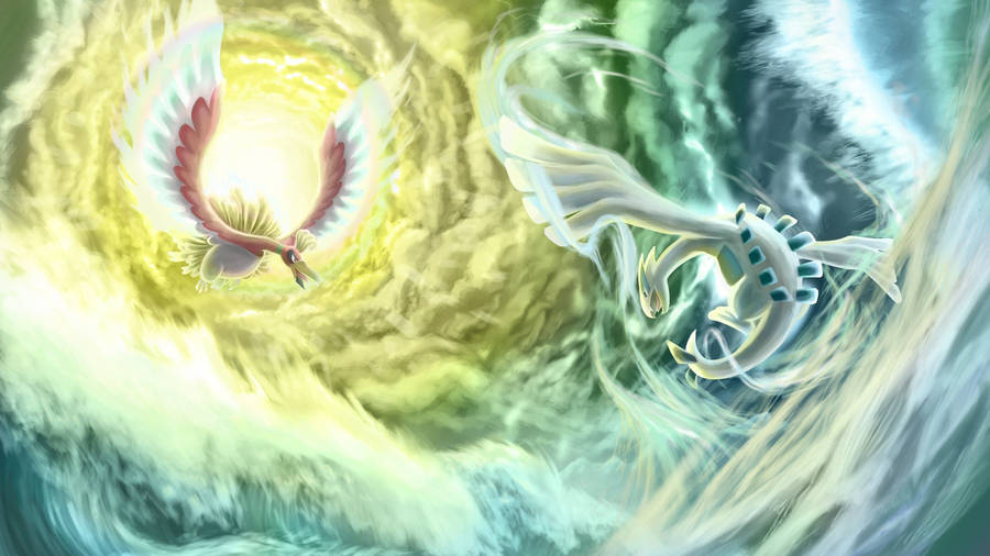 Lugia Vs. Ho-oh Pokemon 4k Wallpaper