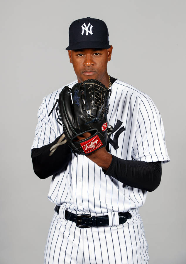 Luis Severino Posing With Glove Wallpaper