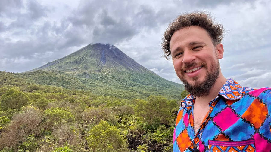 Luisito Comunica With Arenal Volcano Wallpaper