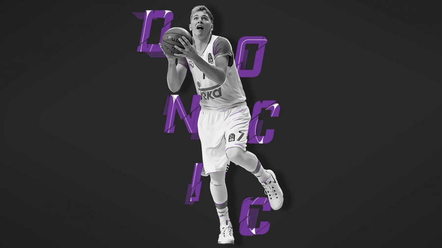 Luka Doncic Purple Art Wallpaper