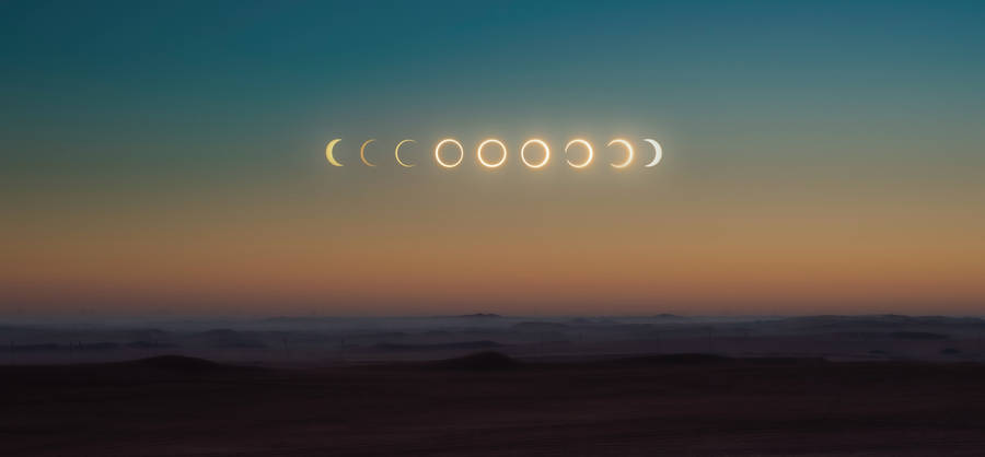 Luna Eclipse Phases Digital Art Wallpaper