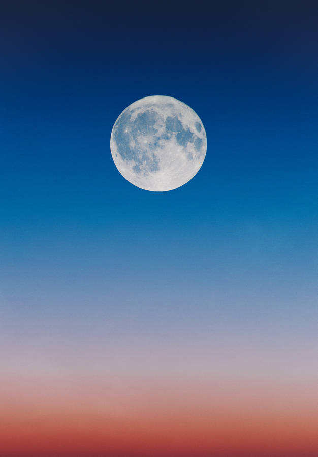 Luna Full Moon Clear Skies Wallpaper