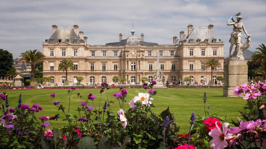 Luxembourg Palace Flowers Wallpaper