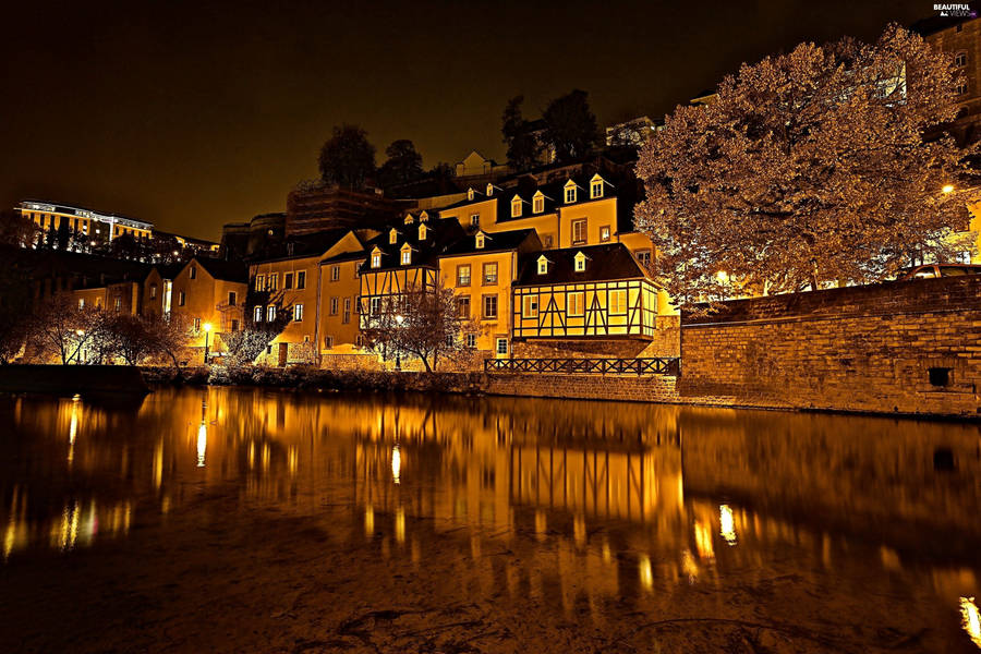 Luxembourg Warm Lights Wallpaper