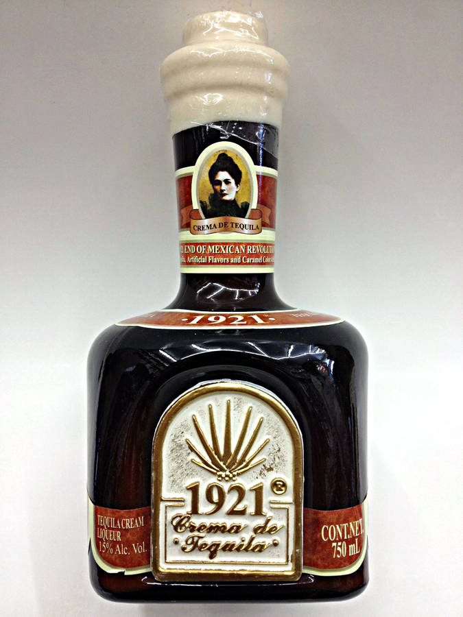 Luxurious 1921 Tequila Crema In A Sleek Black Bottle Wallpaper