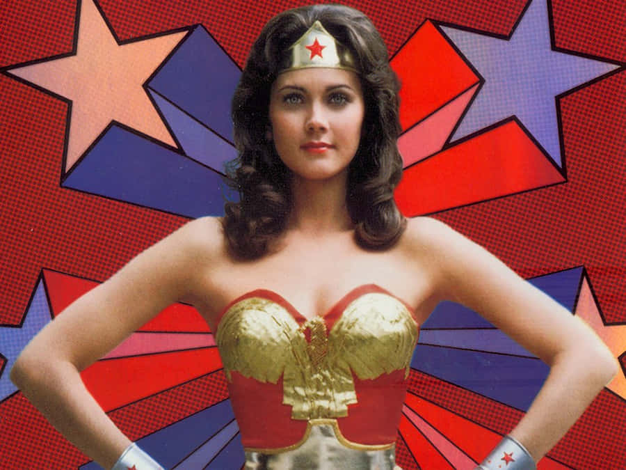 Lynda Carter Wonder Woman Pose Wallpaper