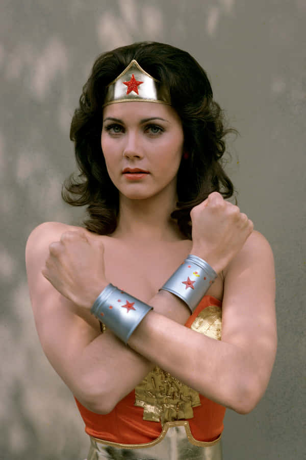 Lynda Carter Wonder Woman Pose Wallpaper