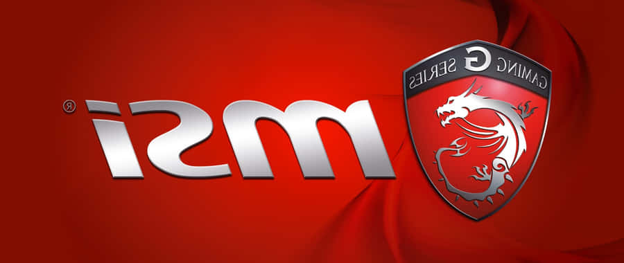 M S I Dragon Shield Logo Red Background Wallpaper