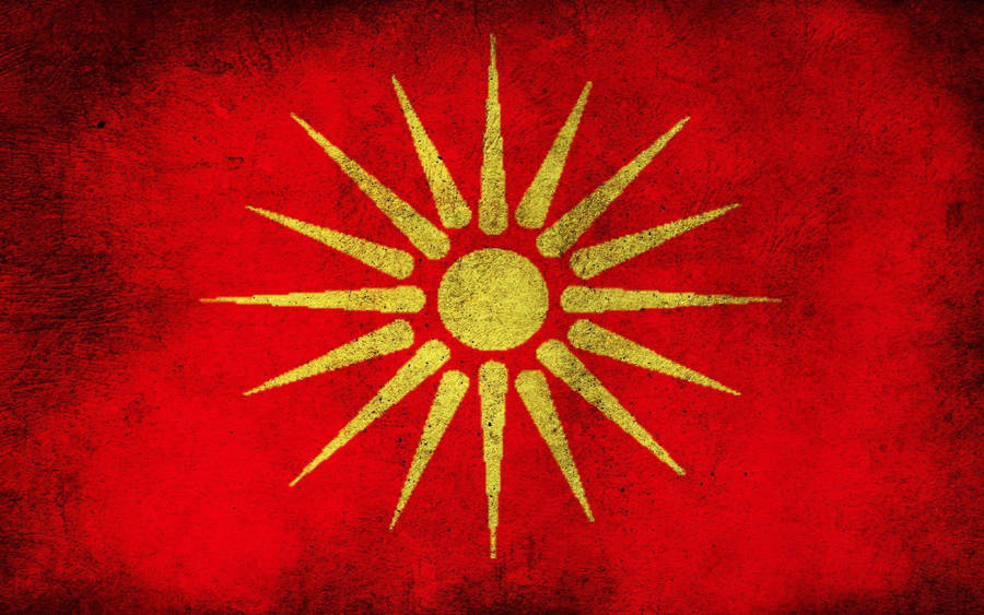 Macedonia Flag Rough Wall Wallpaper