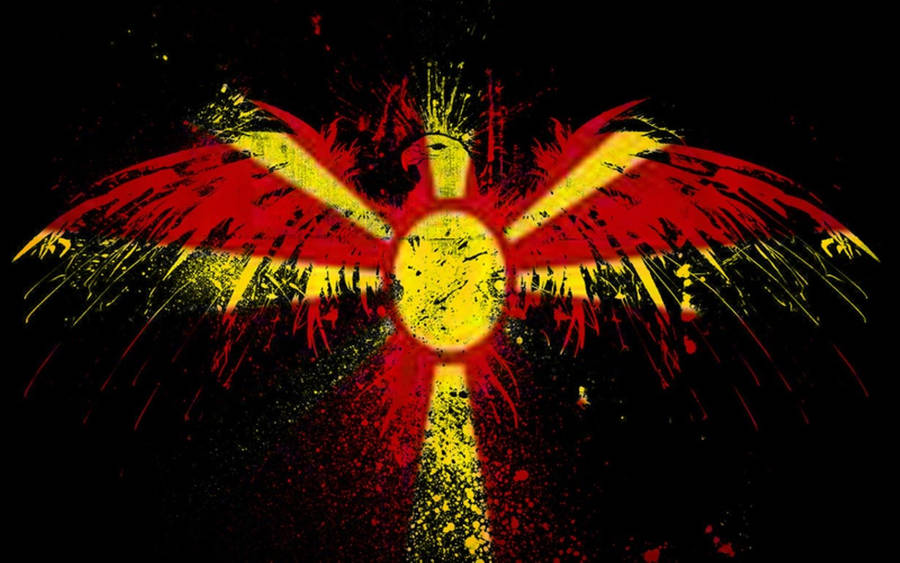 Macedonia Flag With Red Eagle Wallpaper