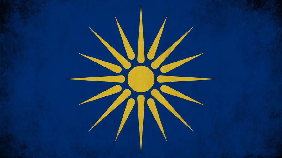 Macedonia Sun Navy Blue Background Wallpaper