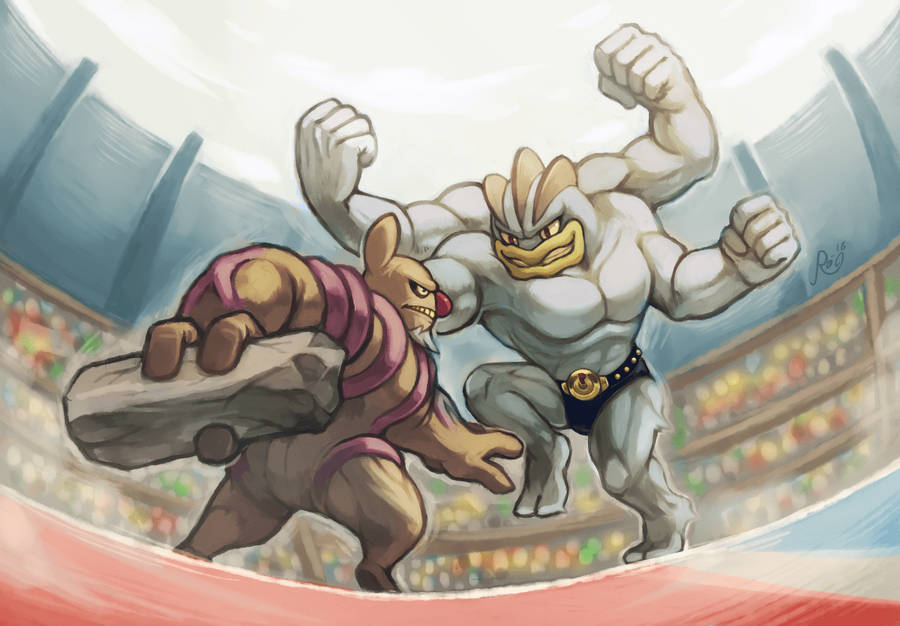 Machamp Conkeldurr Fight Stadium Wallpaper