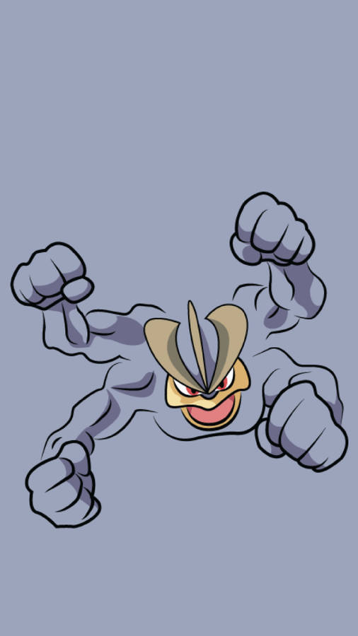 Machamp Phone Gray Background Wallpaper