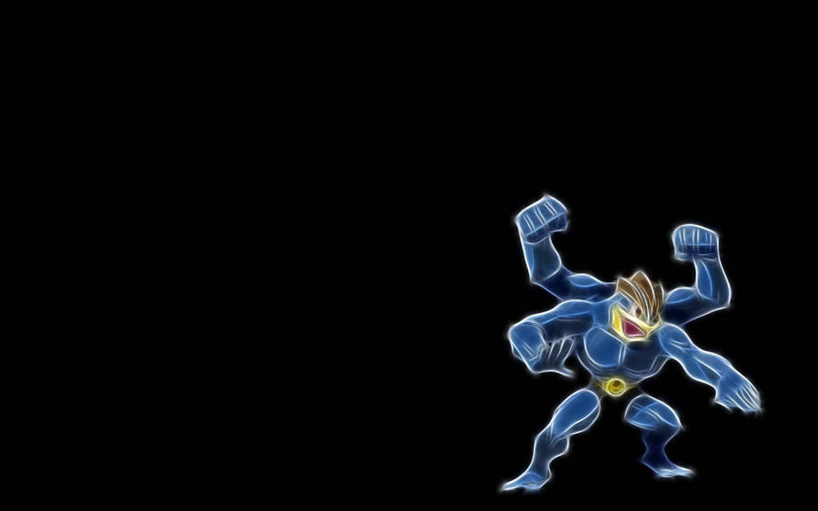 Machamp Strong Glow Black Background Wallpaper