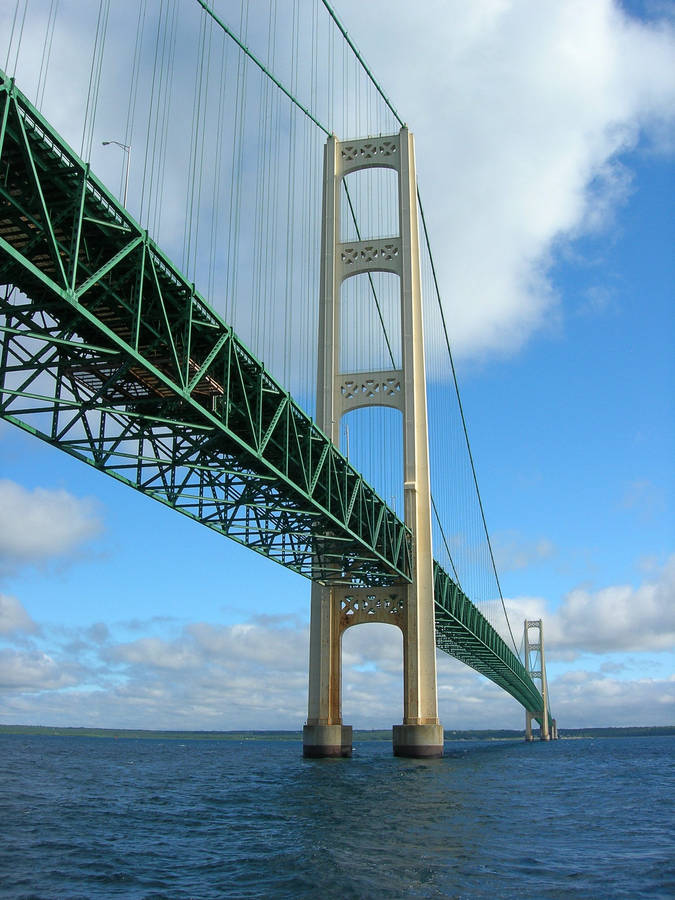 Mackinac Bridge Architecture Close-up Wallpaper