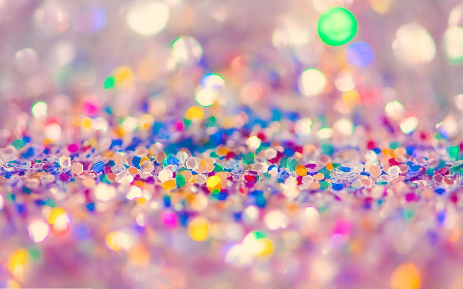 Macro Colorful Silver Glitter Wallpaper