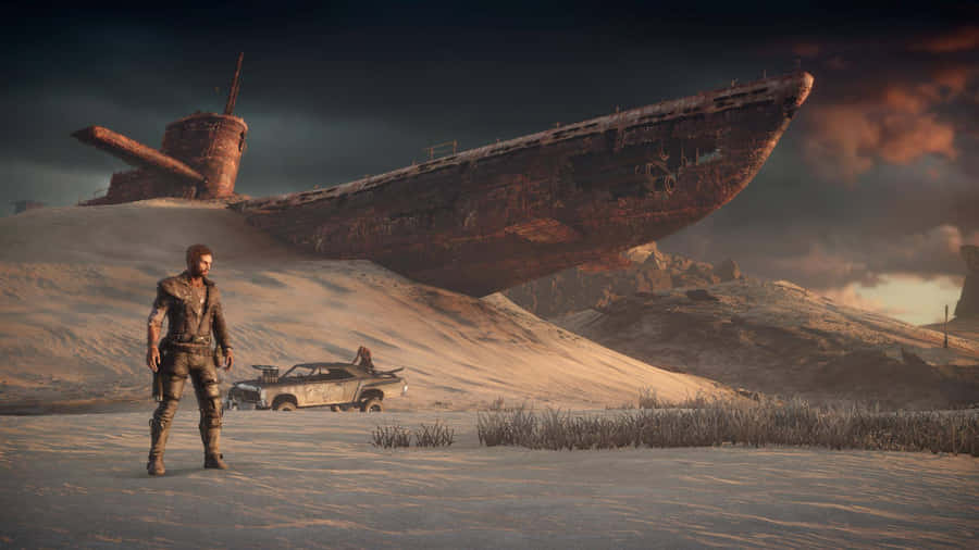 Mad_ Max_ Desolate_ Landscape_with_ Shipwreck Wallpaper