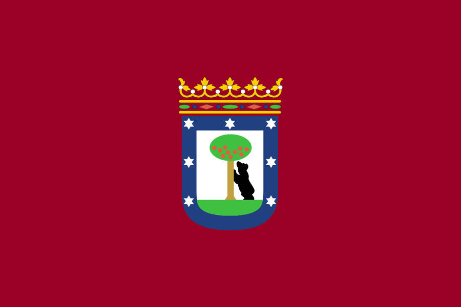 Madrid City Red Flag Wallpaper