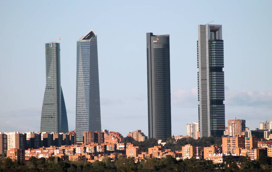 Madrid Cuatro Torres Skyline Wallpaper