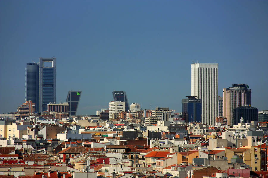 Madrid Spain Blue Skyline Wallpaper