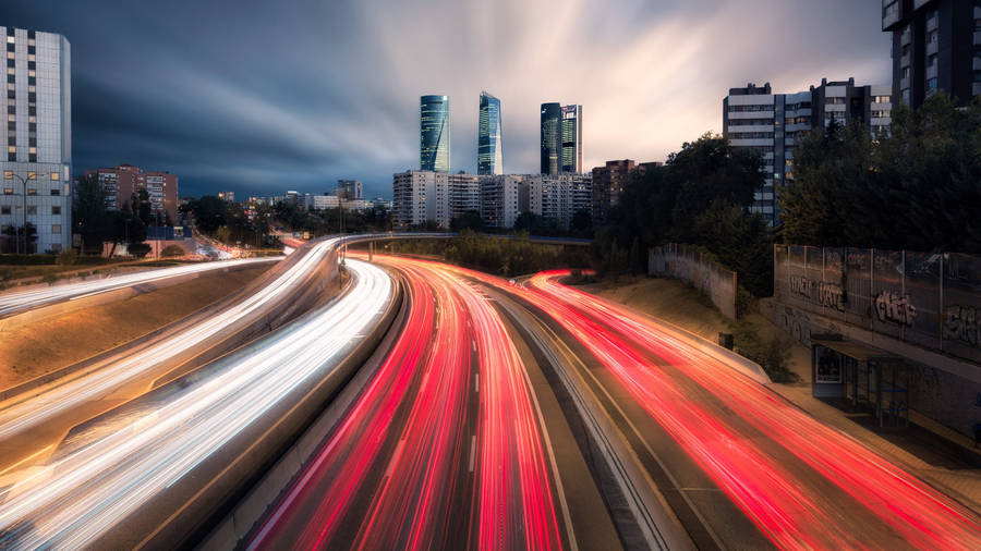 Madrid Spain Highway Traffic Wallpaper