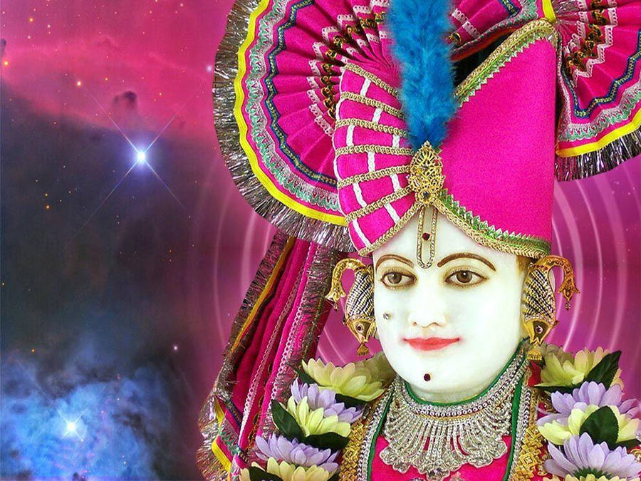 Magenta Galaxy Swaminarayan Wallpaper