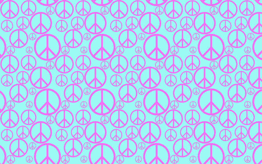 Magenta Peace Pattern Wallpaper