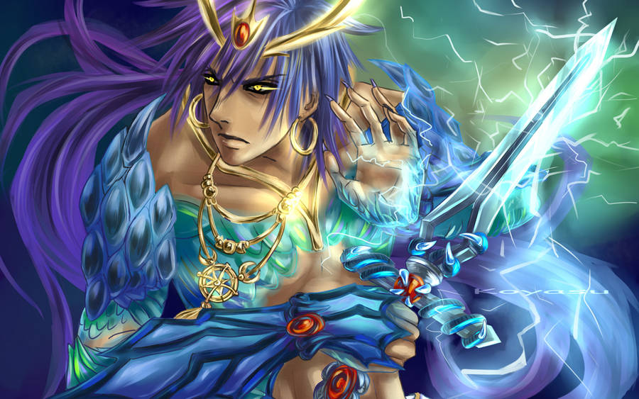 Magi The Labyrinth Of Magic Sinbad Djinn Wallpaper