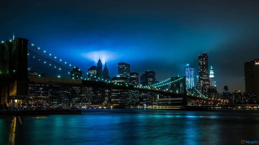 Magical Nighttime Skyline Of New York City Wallpaper