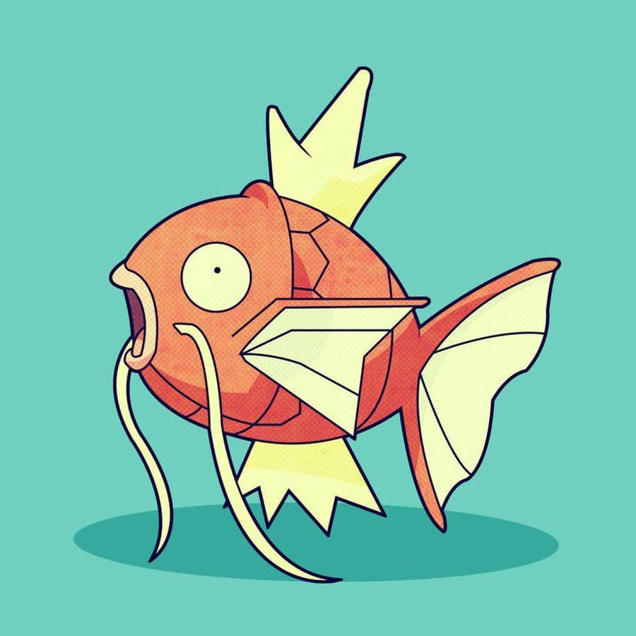 Magikarp Open Mouth Green Background Wallpaper