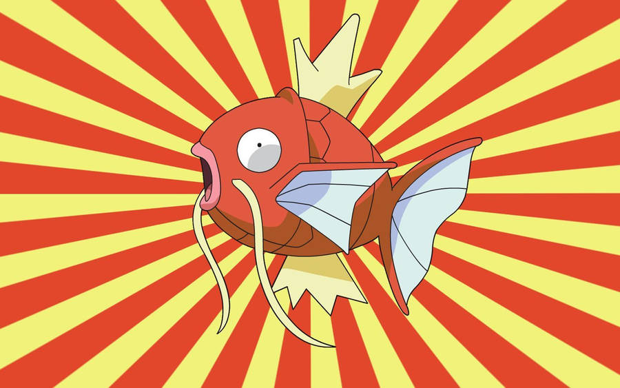 Magikarp Red Yellow Rays Wallpaper