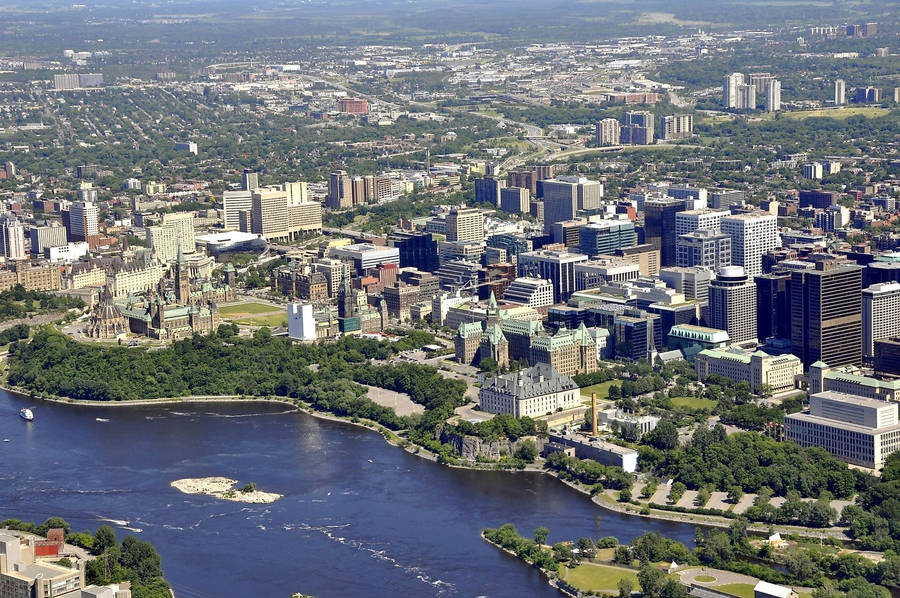 Magnificent Aerial View Of Ottawa Wallpaper