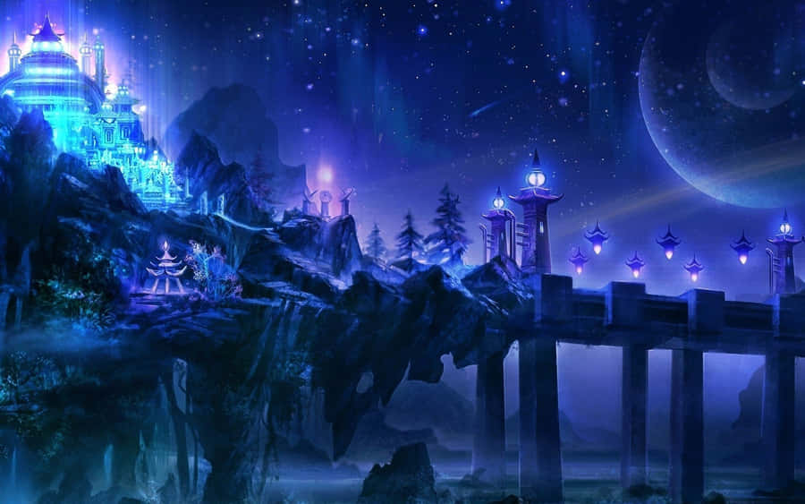 Magnificent Royal Kingdom Under A Blue Sky Wallpaper