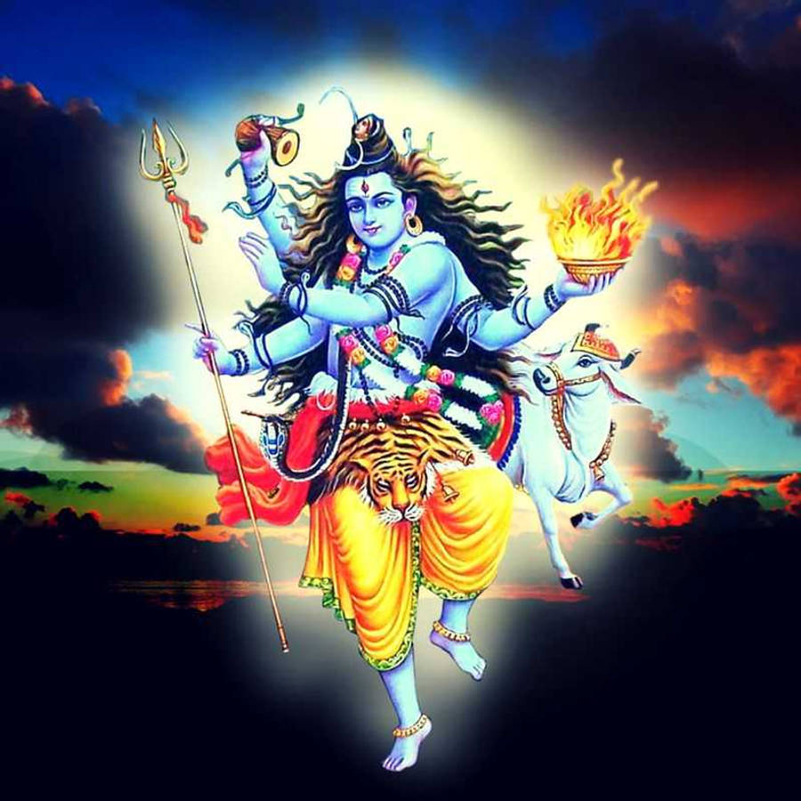 Mahakal Colorful Dark Sky Wallpaper