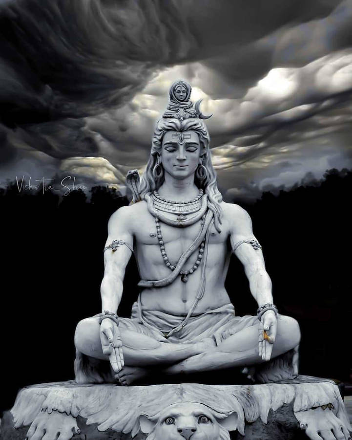 Mahakal Silver Statue Wallpaper