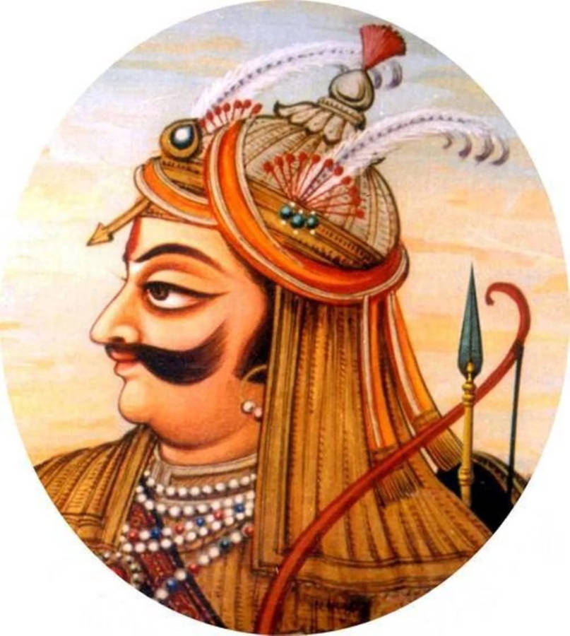 Maharana Pratap Within An Oval Art 4k Wallpaper