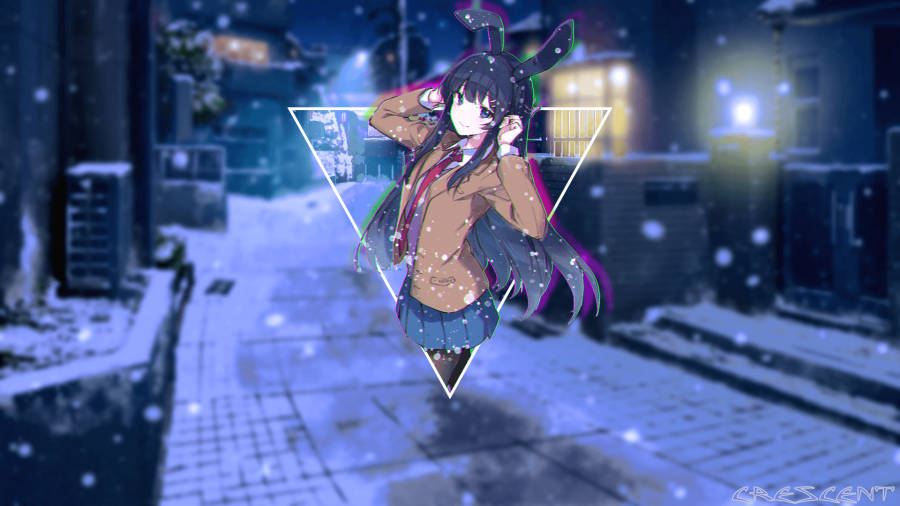 Mai Sakurajima In The Snow Wallpaper