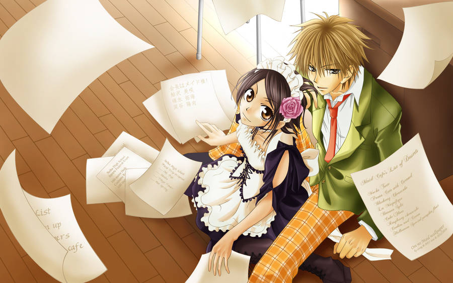 Maid Sama Floating Papers Wallpaper
