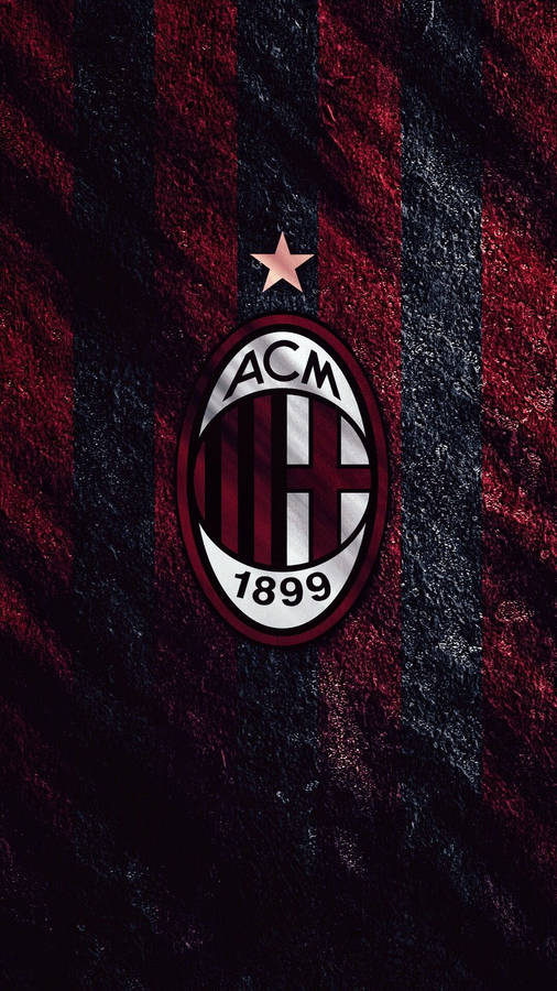 Majestic Ac Milan Logo On Dark Textured Background Wallpaper