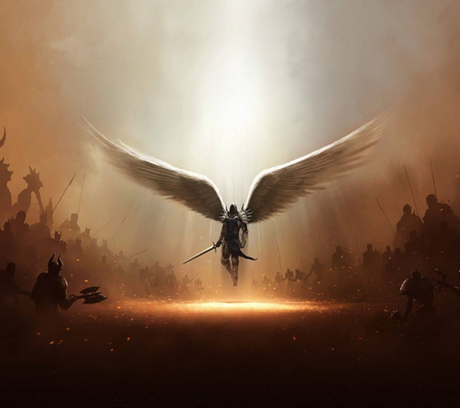 Majestic Angel Illustration From The Holy Bible Wallpaper