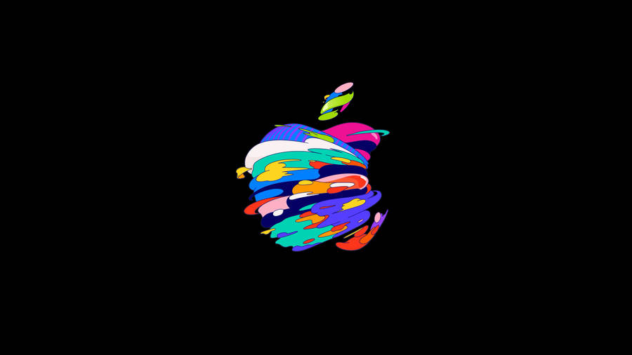 Majestic Apple Logo In Black Art Wallpaper