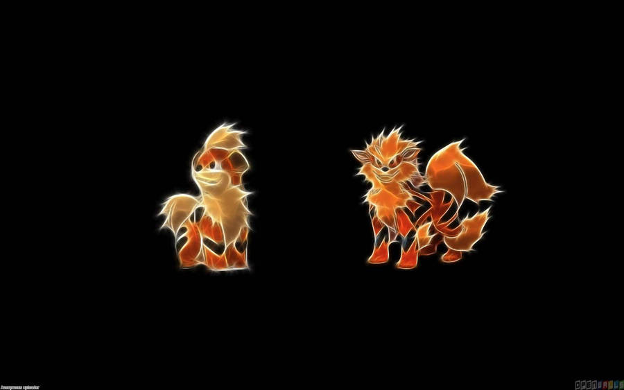 Majestic Arcanine Glowing In The Dark Wallpaper