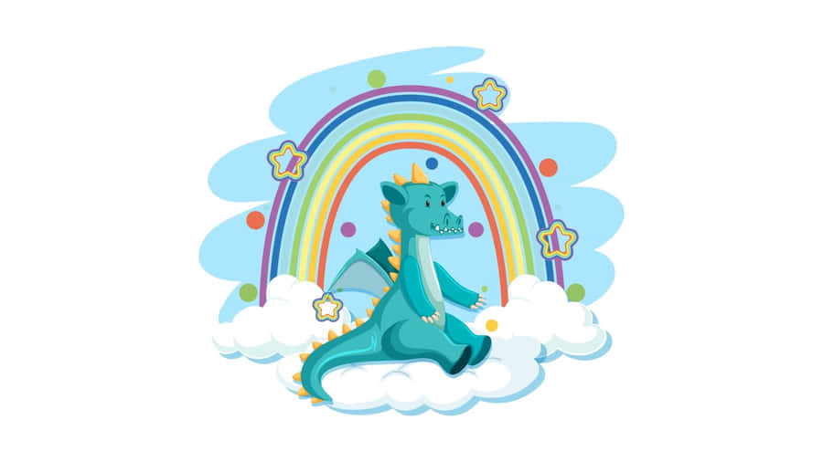 Majestic Blue Dragon Soaring In The Sky Wallpaper