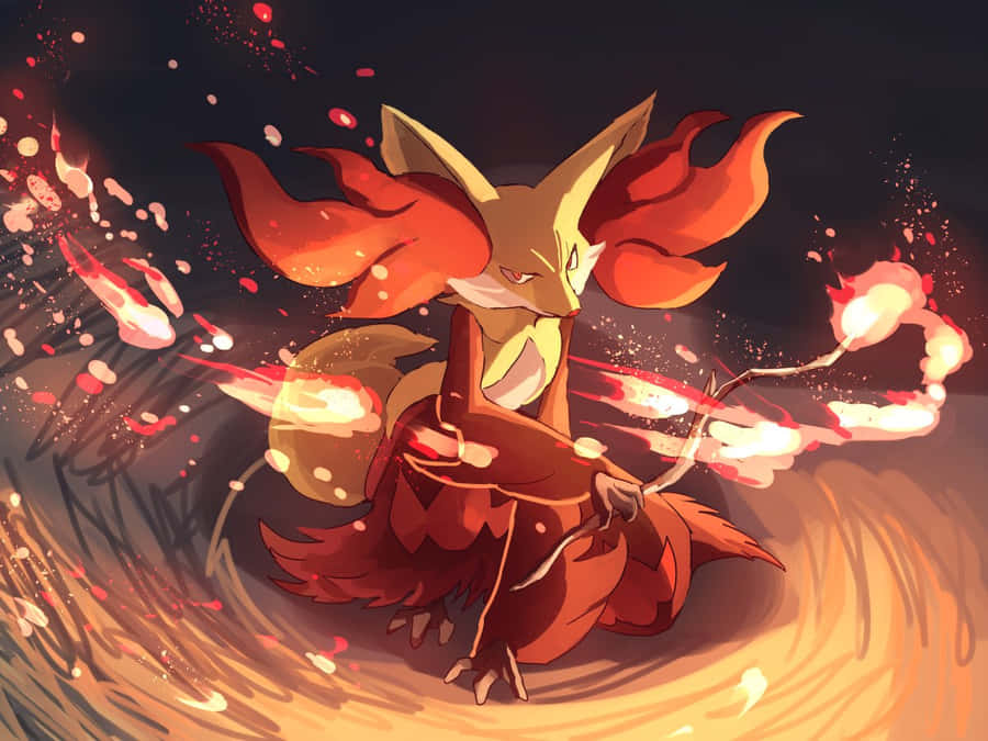 Majestic Delphox Casting Spells Wallpaper