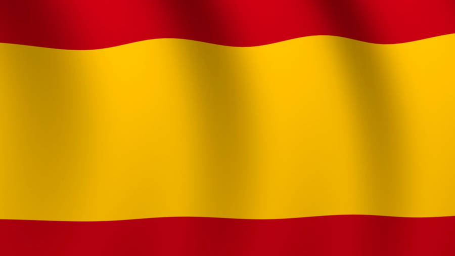 Majestic Flag Of Spain Fluttering In The Wind Wallpaper