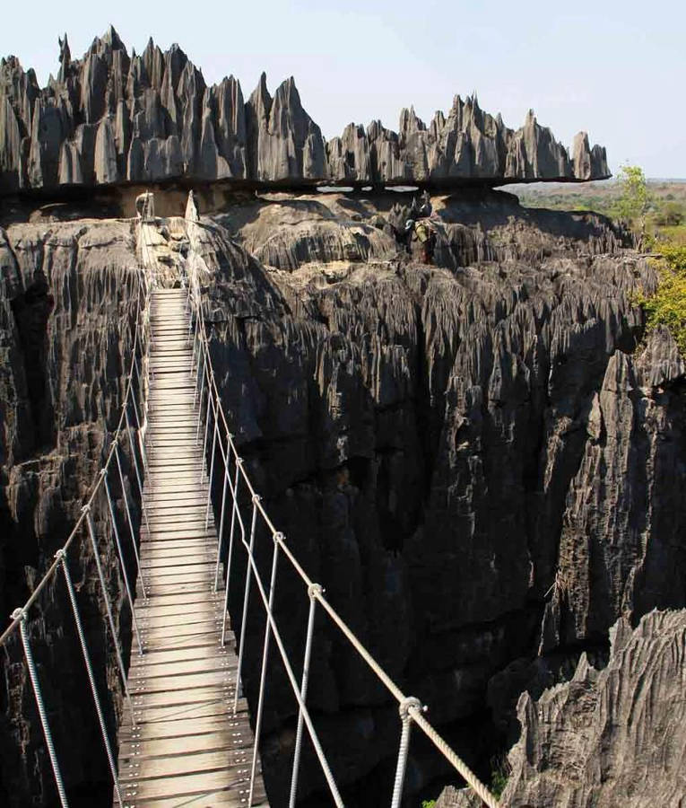 Majestic Landscape Of Tsingy De Bemaraha In Madagascar Wallpaper