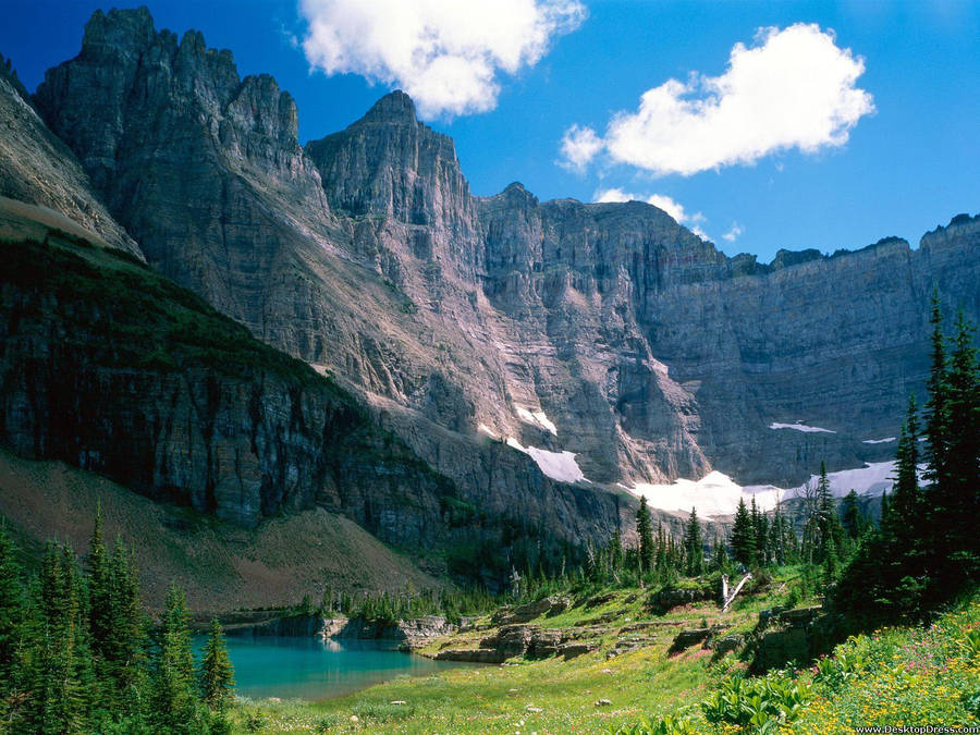 Majestic Mountains Of Glacier National Park Wallpaper