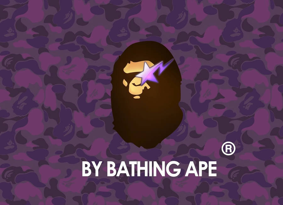 Majestic Purple Camouflage Bape Logo Wallpaper. Wallpaper